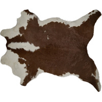 2 x 3 ft. Calfskin Rug - Brown & White