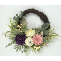 AI-FL7049-Q02 Fall Florals & Berries on Vine Wreath, Multi Color - Set of 2