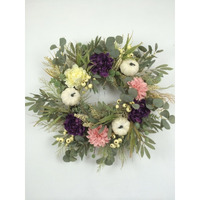 AI-FL7050-Q02 Fall Florals, Berries & Pumpkins Wreath, Multi Color - Set of 2