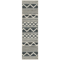 2 x 7 ft. Beige Geometric Stain Resistant Indoor & Outdoor Rectangle Area Rug