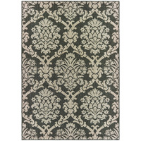 6 x 9 ft. Gray Floral Stain Resistant Indoor & Outdoor Rectangle Area Rug - Gray - 6 x 9 ft.