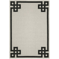 2 x 3 ft. Beige Stain Resistant Indoor & Outdoor Rectangle Area Rug - Beige and Black - 2 x 3 ft.