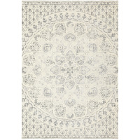 8 x 11 ft. Ivory & Gray Floral Power Loom Stain Resistant Rectangle Area Rug - Ivory and Gray - 8 x 11 ft.