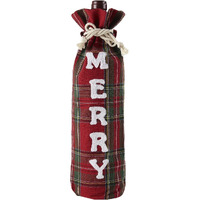 5.5 x 13 in. Merry Wine Bag - Pack of 4