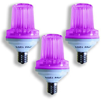 1W E17 Base Purple Lens 180 Flash & Minute LED Bulb, Purple - Pack of 3