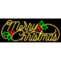 2 ft. LED Merry Christmas Sign, Warm White