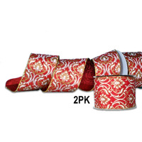 2.5 in. Wide 10 yards Ribbons, Red - Pack of 2