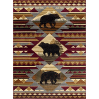 5 ft. 3 in. x 7 ft. 3 in. Cabin Life Lodge Machine Made Rectangle Rug, Red