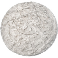 Home Decor Arlington Faux Sheepskin Circular Rug | 1-Piece | Gradient grey | 6'