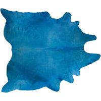 Home Decor Geneva Cowhide Rug | 1-Piece | Sky blue | 6'x7'