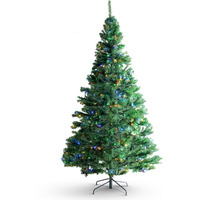 7.5 ft. Prelit Artificial Xmas Tree, Full Holiday Decor Tree with 550 Multi-Color LED Lights