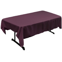 TCpop60x84-EggplantP42 Polyester Poplin Rectangular Tablecloth&44 Eggplant - 60 x 84 in.