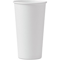 20 oz Single-Sided Poly Paper Hot Cups, White