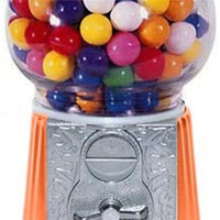 15 in. Tall Antique Style Gumball Machine with Stand & 1 lbs Of Gumballs, Pumpkin Orange