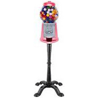 15 in. Gloss Watermelon Tall Gumball & Candy Machine with Antique Black Stand