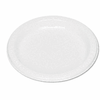 Tablemate  Plastic Dinnerware- Plates- 7&quot; Diameter- White- 125/Pack