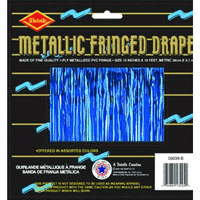 DDI 1907626 Packaged 1-Ply FR Metallic Fringe Drape - Blue Case of 6