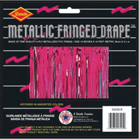 DDI 1907768 2-Ply FR Metallic Fringe Drape - Cerise Case of 6