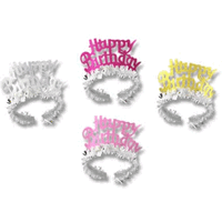 DDI 1907207 Happy Birthday Tiaras with Fringe Case of 72