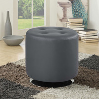 Grey Round Ottoman