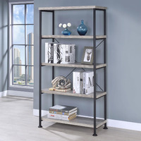 Grey Driftwood 4-shelf Bookcase