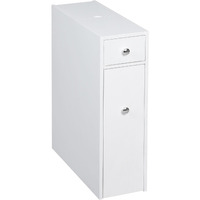 HOMCOM Wooden Narrow Modern Bathroom Furniture Cabinet, White