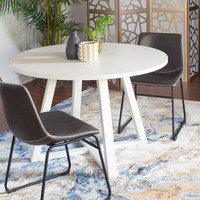 Varna 3-Piece Round Dining Set, Trestle Dining Table with 2 Stylish Chairs