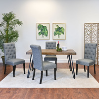 Ashford 5-Piece Dining Set, Hairpin Dining Table with 4 Chairs, 4 Color Options