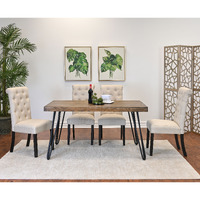 Ashford 5-Piece Dining Set, Hairpin Dining Table with 4 Chairs, 4 Color Options