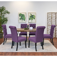 Ashford 7-Piece Dining Set, Hairpin Dining Table with 6 Chairs, 4 Color Options