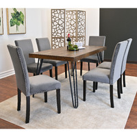 Ashzo 7-Piece Dining Set, Hairpin Dining Table with 6 Chairs, 3 Color Options