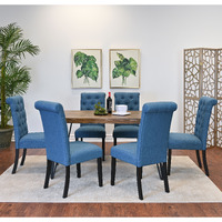 Ashford 7-Piece Dining Set, Hairpin Dining Table with 6 Chairs, 4 Color Options