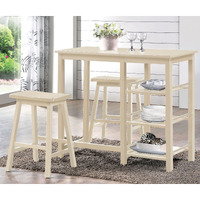 Buttermilk 3-piece Counter Height Set with Shelves