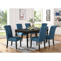 Leviton Urban Style Wood Dark Wash Turned-Leg Dining Set: Table and 6 Chairs