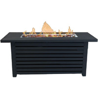 Steel Propane/Natural Gas Outdoor Fire Pit Table with Lid