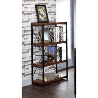 Weathered Oak and Black 3-shelf Bookcase