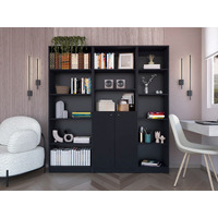 Black 3 Piece Living Room Set with 3 Bookcases