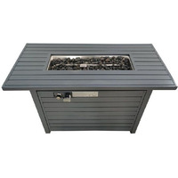 25'' H x 42'' W Steel Propane Outdoor Fire Pit Table with Lid