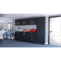 Megan Black 7 Piece Garage Set