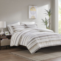 3 Piece Clipped Jacquard Duvet Cover Set