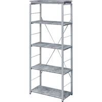 Grey and Silver 4-shelf Bookcase