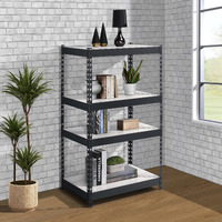 Natural and Black 4-tier Bookcase