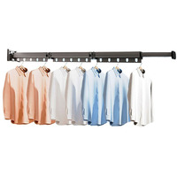 SOGA 93.2cm Wall-Mounted Clothing Dry Rack Retractable Space-Saving Foldable Hanger