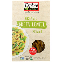 Explore Cuisine Organic Green Lentil Penne - Lentil Penne - Case Of 6 - 8 Oz.