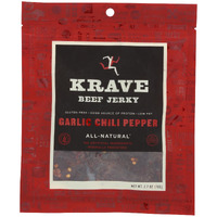 Krave Beef Jerky - Garlic Chili Pepper - Case Of 8 - 2.7 Oz