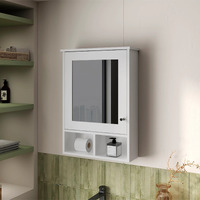 White Medicine Cabinet with Door and Included Mirror