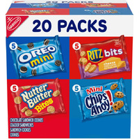 Nabisco Classic Mix Variety Pack, OREO, CHIPS AHOY!, Nutter Butter, RITZ Bits Cheese, 20 Snack Packs