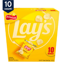 Lay's Classic Potato Snack Chips, 1 oz Bags, 10 Count Multipack