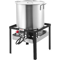 60 Qt Seafood Boiling Kit with Strainer Outdoor Crab Crawfish Cooking Pot