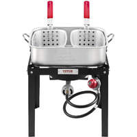 18 Qt Fish and Wing Fryer Aluminum Outdoor Propane Deep Fryer Kit with 2 Baskets